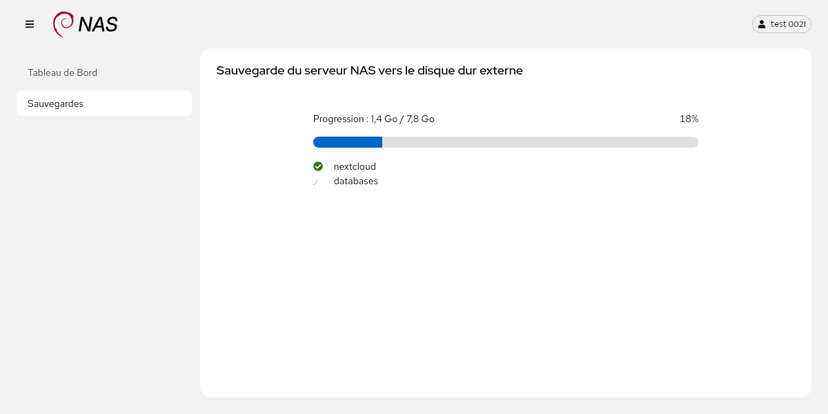 Application web pour la gestion d'un serveur. Création d'un module d'authentification sans mot de passe (standards FIDO et Webauthn) et outils interactif de sauvegarde des données.