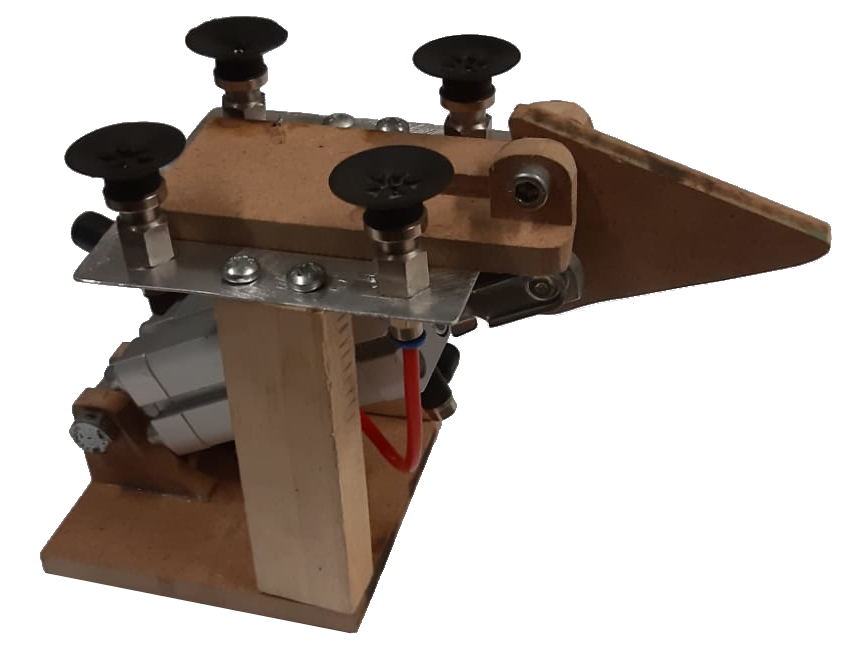 Prototype d'un préhenseur pour un projet de robotique industrielle.